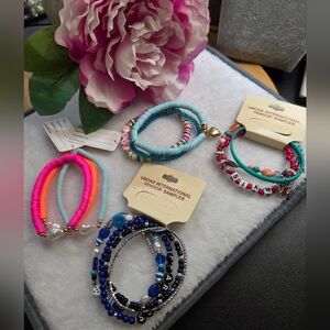 Girls Multicolor Beaded Bracelets Bundle Lot | New